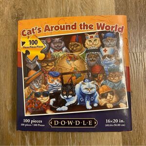 Dowdle 100 Piece Puzzle Cats Around The World Complete Large Pieces 16 x 20